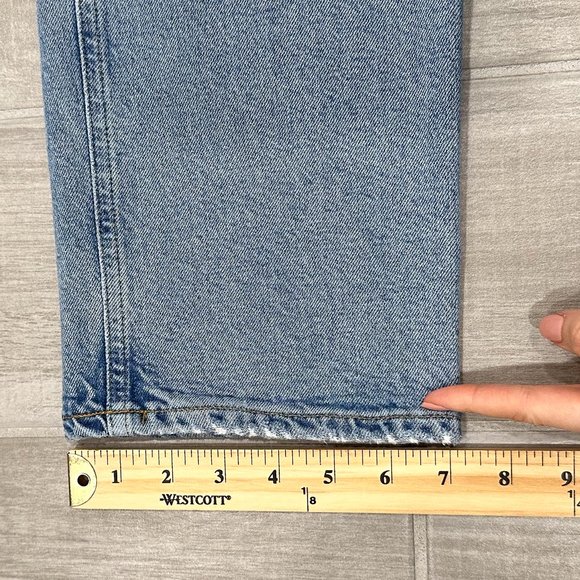 Agolde Riley High Rise Straight Crop Jeans in Shiver Light Wash Denim Size 30 - Picture 14 of 15